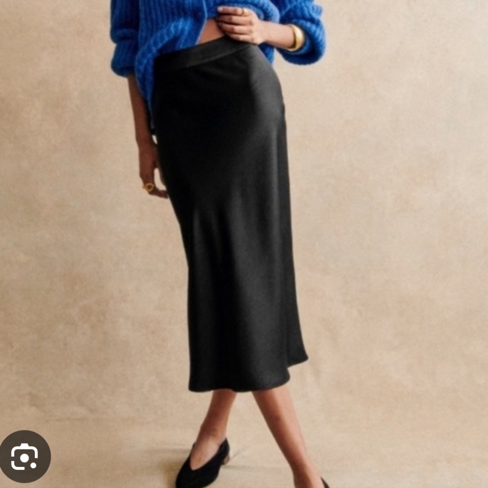 Sézane Sandy Skirt Black Midi Size 44 EU